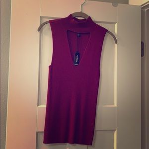 Express cut-out sleeveless sweater